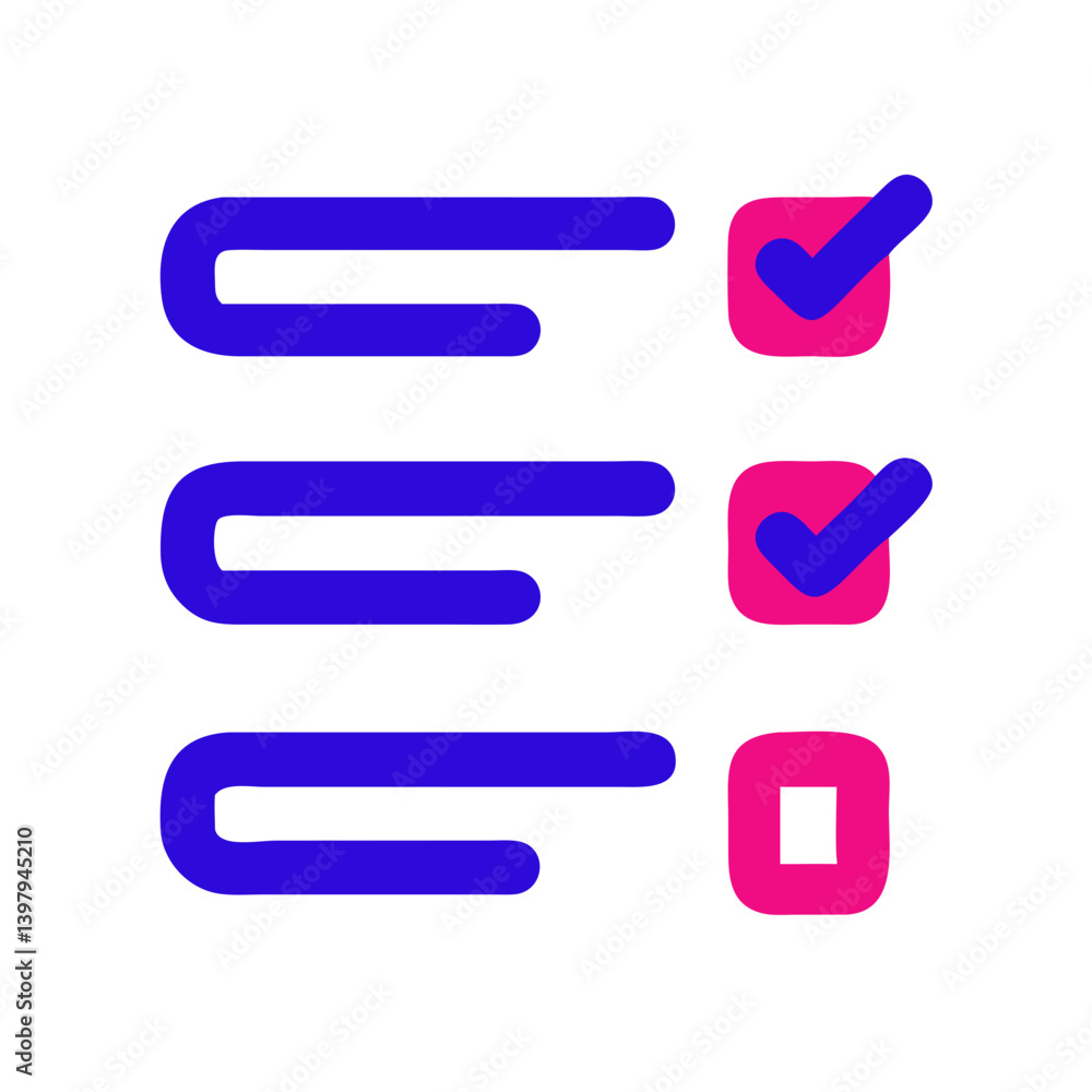 Task Prioritization Checklist Icon in Modern Flat Style Task Prioritization Checklist Icon in Modern Flat Style