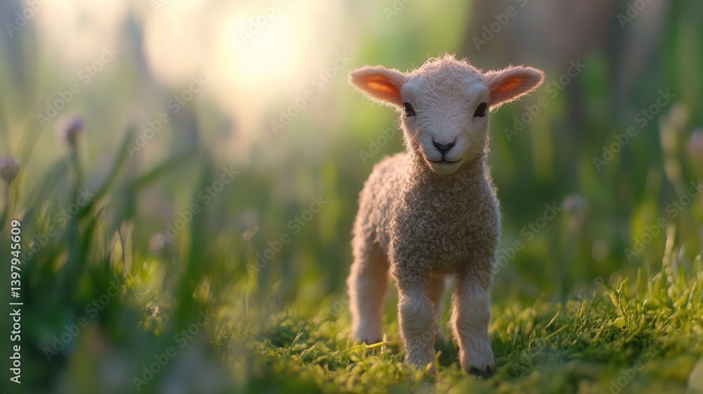 A newborn lamb standing in a green field, looking innocent, --ar 16:9 --v 6.1 Job ID: 1386fd5f-46fd-4120-953a-c3048ec54f29 A newborn lamb standing in a green field, looking innocent, --ar 16:9 --v 6.1 Job ID: 1386fd5f-46fd-4120-953a-c3048ec54f29