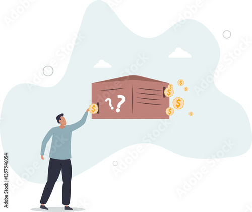 Investment earnings, money saving, growth stock market with high capital gain return or dividend concept.flat character life .