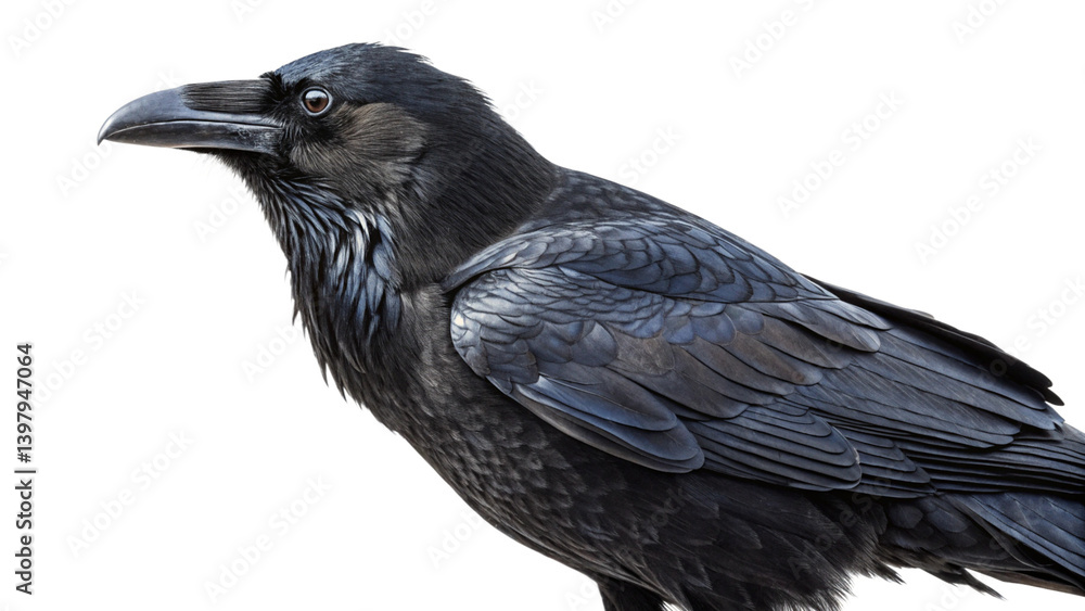 crow on white background