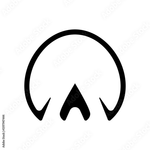hoof print horse breeding glyph icon vector illustration
