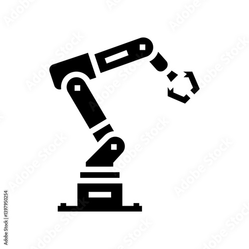 industrial robot arm industry 5 glyph icon vector illustration