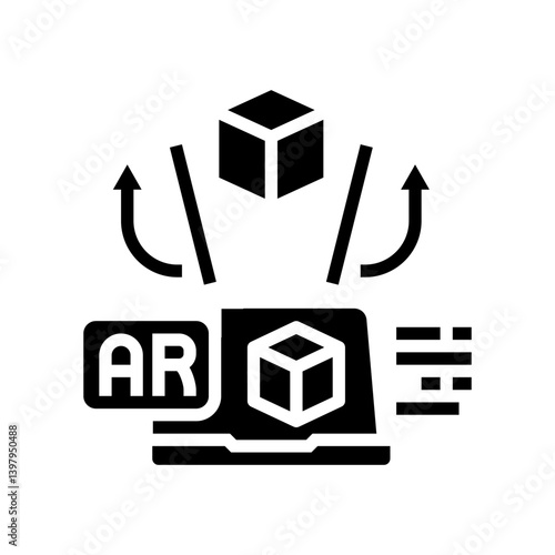 augmented reality industry industry 5 glyph icon vector illustration