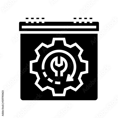 predictive maintenance industry 5 glyph icon vector illustration