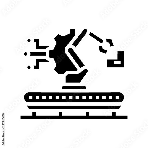 cyber physical systems industry 5 glyph icon vector illustration