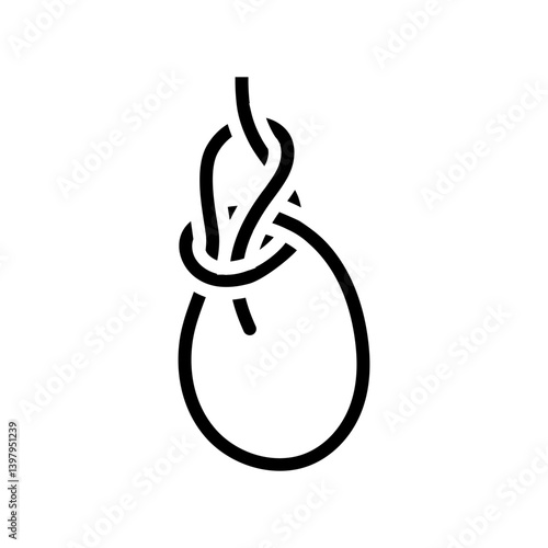 bowline nautical knot glyph icon vector illustration