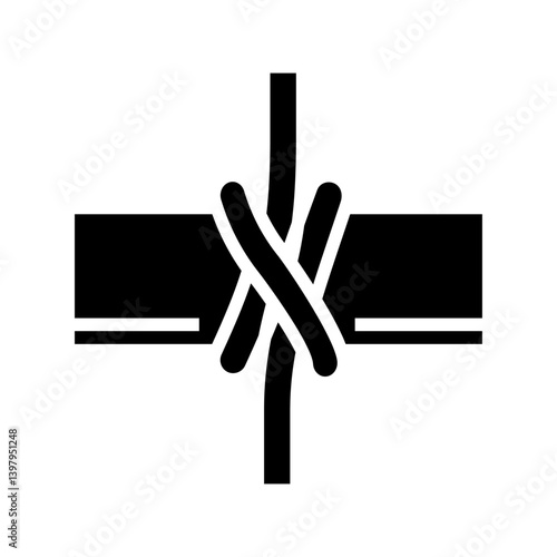 clove hitch nautical knot glyph icon vector illustration