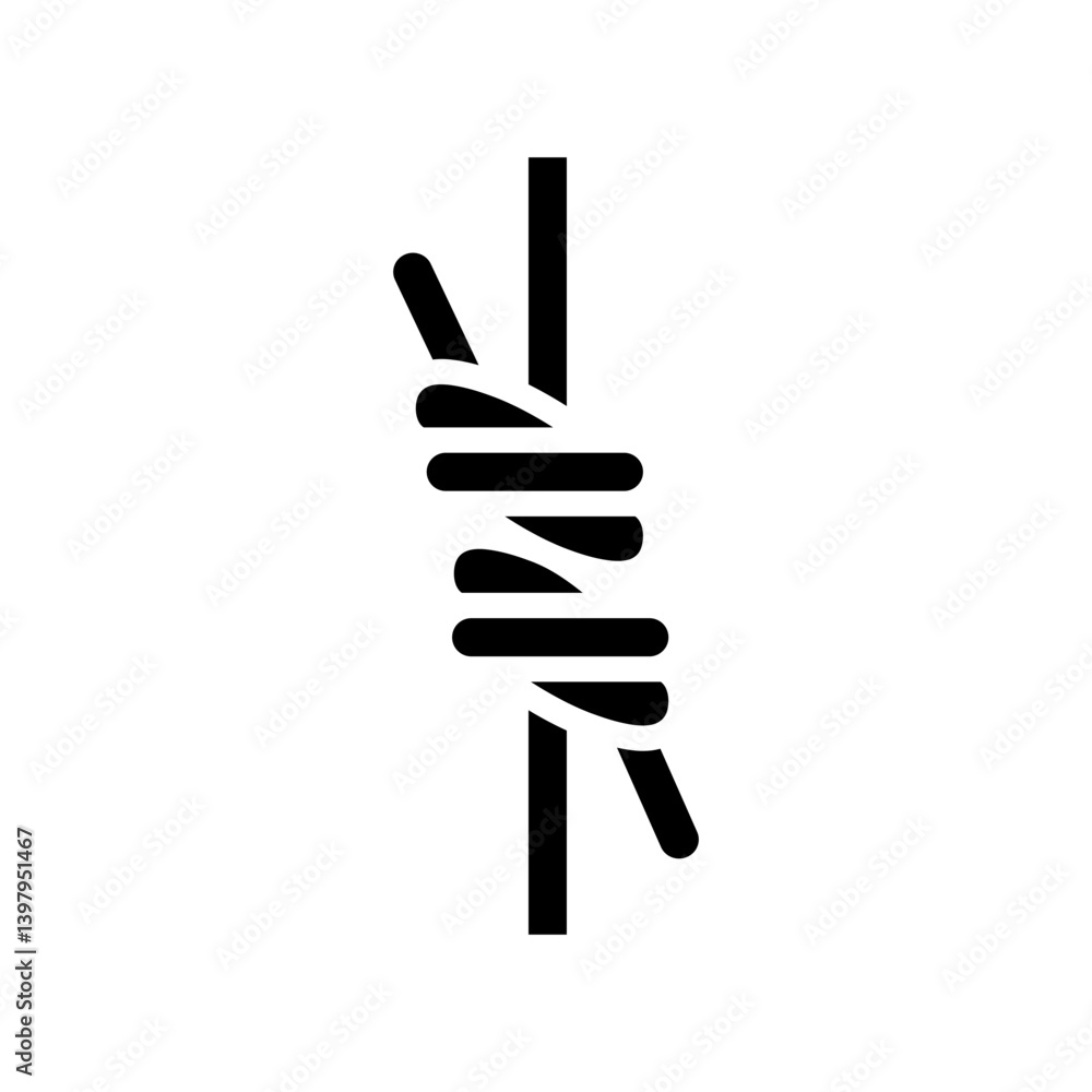double sheet bend nautical knot glyph icon vector illustration double sheet bend nautical knot glyph icon vector illustration