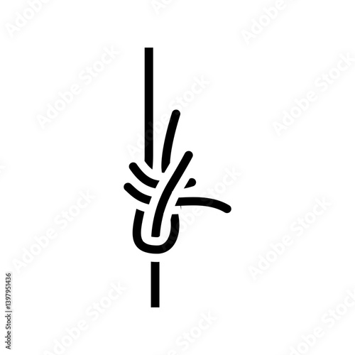 sheet bend nautical knot glyph icon vector illustration