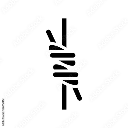 double sheet bend nautical knot glyph icon vector illustration