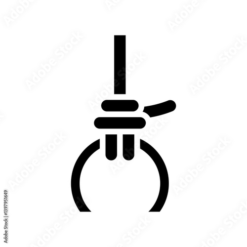 anchor hitch fisherman knot glyph icon vector illustration