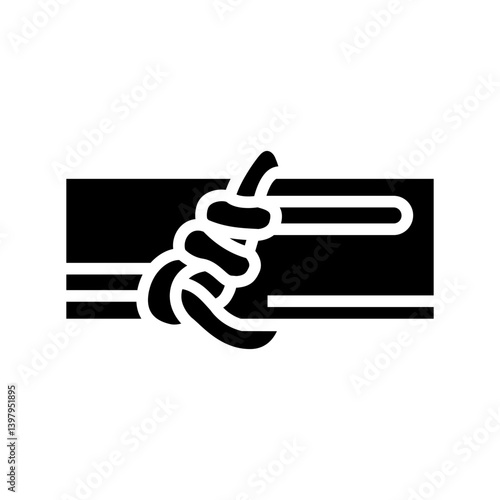 timber hitch nautical knot glyph icon vector illustration