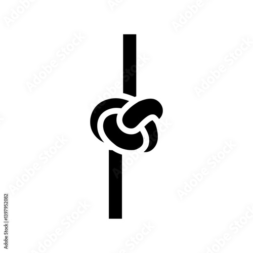 stopper knot nautical glyph icon vector illustration