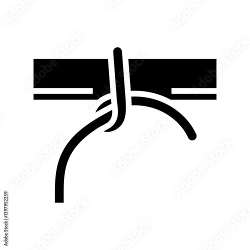 half hitch nautical knot glyph icon vector illustration