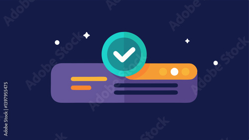 Success Confirmation A completion screen with a checkmark symbol and a glowing button that says Continue Shopping. This illustrates a successful transaction followed by an inviting