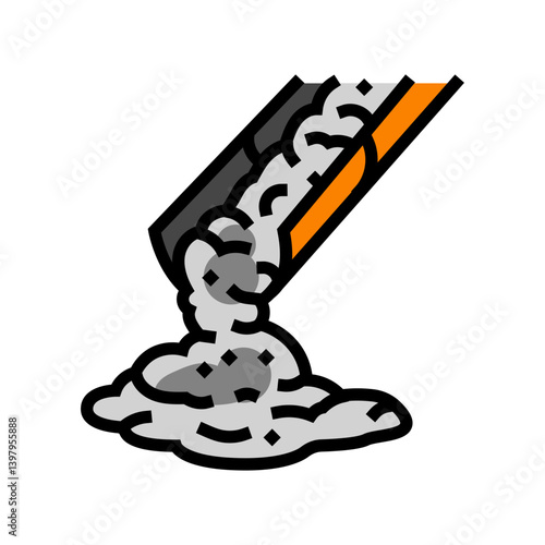 pouring cement concrete color icon vector illustration