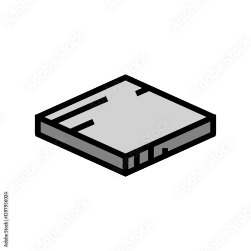concrete slab cement color icon vector illustration