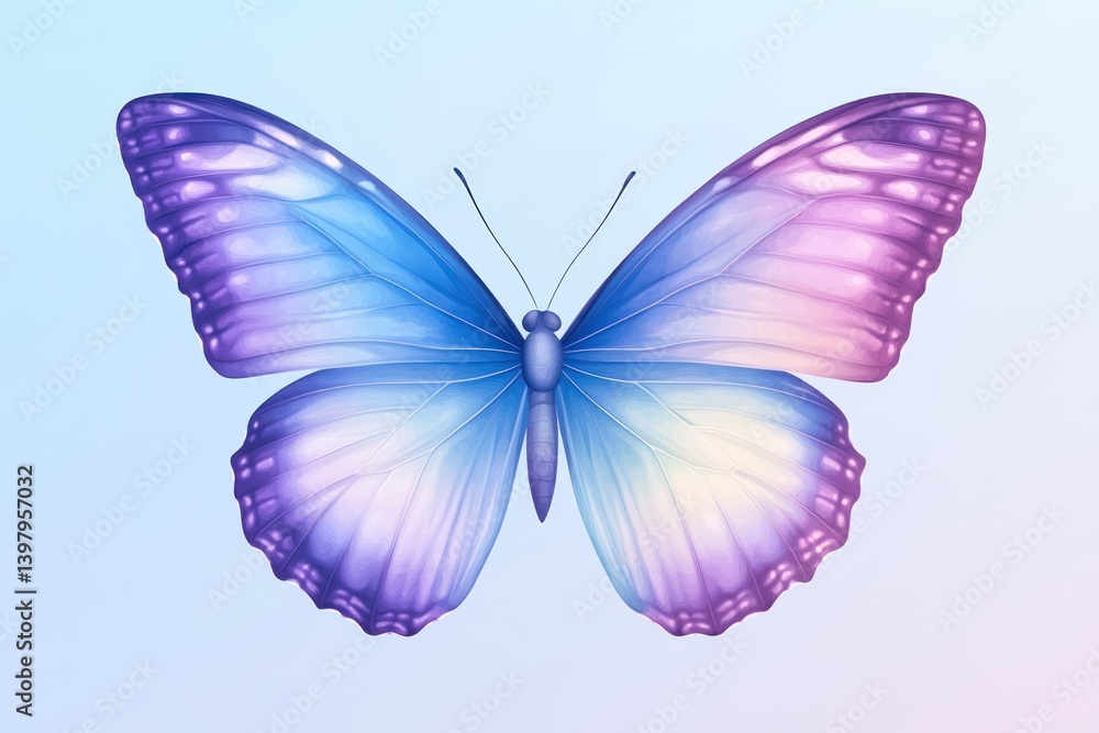 Obraz premium Pastel butterfly wings gradient background design