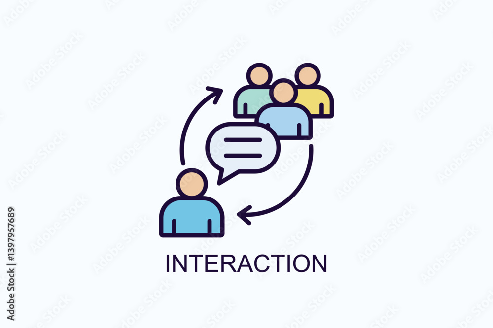 Interaction Icon Or Logo Isolated Illustration Interaction Icon Or Logo Isolated Illustration