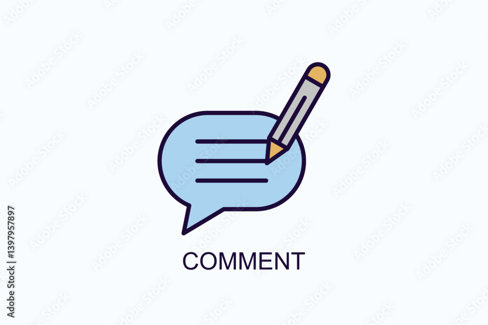 Comment Icon Or Logo Isolated Illustration Comment Icon Or Logo Isolated Illustration