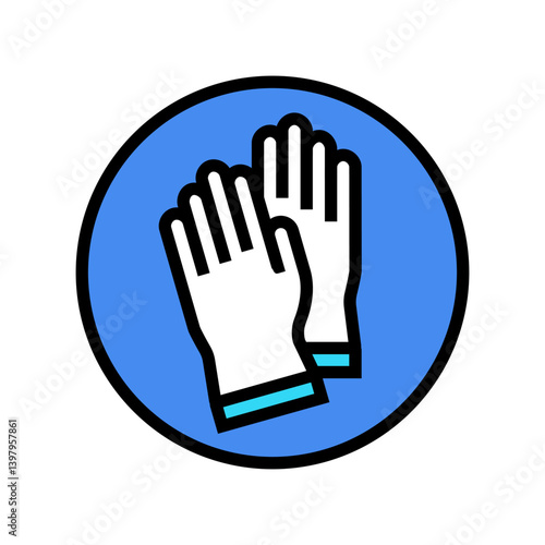 use protective gloves color icon vector illustration