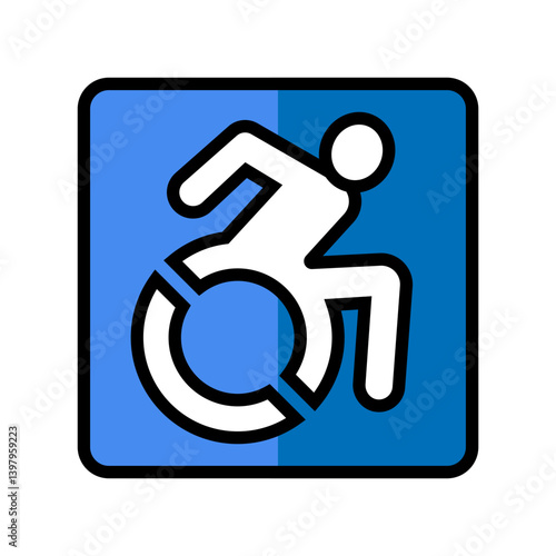 handicap accessible color icon vector illustration