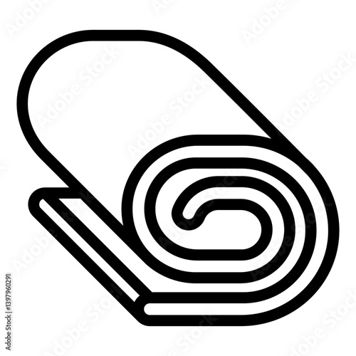 Sweet puff roll line icon, sweets pastry concept. Vector graphics. Roll biscuit bread, bakery sign on white background, style mobile or design.