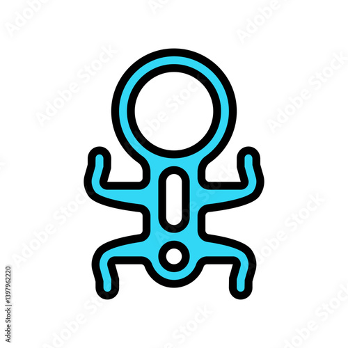 rappel device rock climbing color icon vector illustration