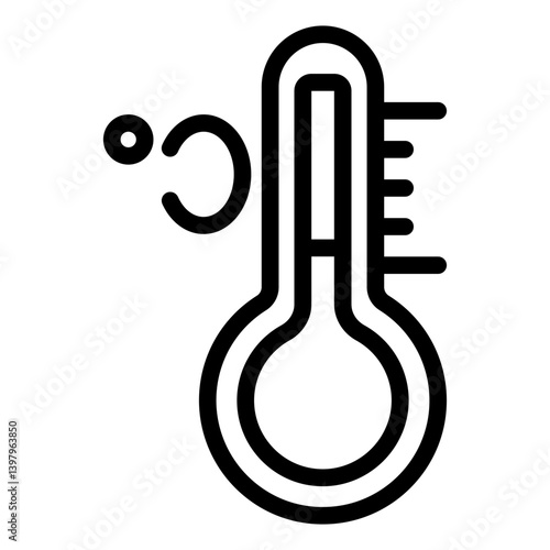 Thermometer line icon, spring season concept. Vector graphics. Temperature measurement tool sign on white background, style mobile or design.