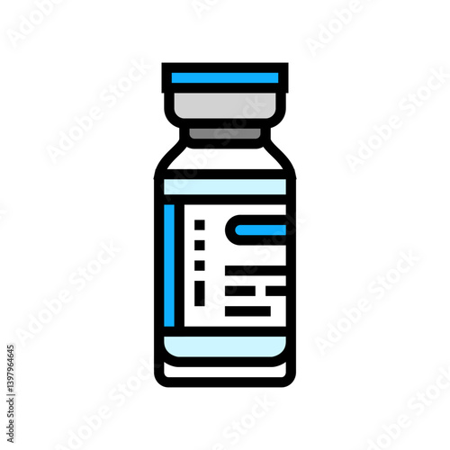 vaccine bottle immunization color icon vector illustration