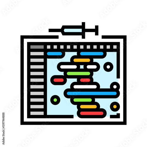 vaccine schedule immunization color icon vector illustration