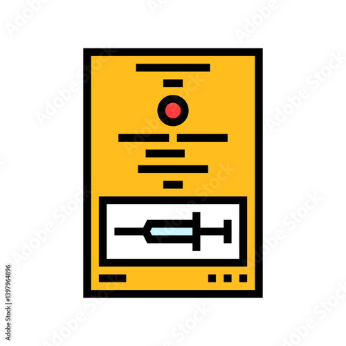 vaccine certificate immunization color icon vector illustration