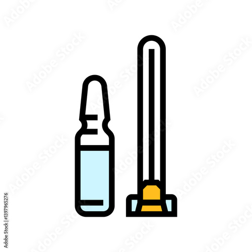 needle vial immunization color icon vector illustration