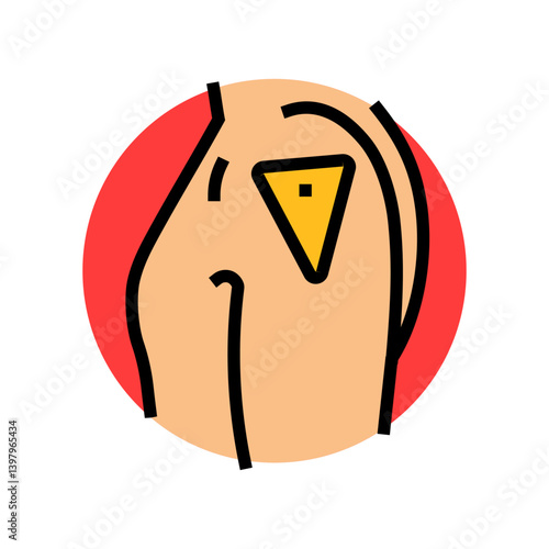 vaccine injection site color icon vector illustration