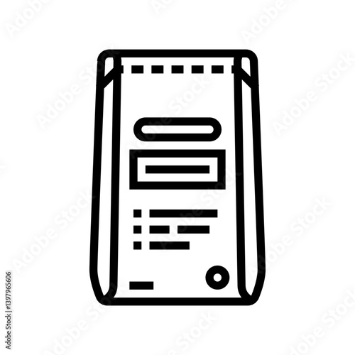 bag cement concrete line icon vector illustration