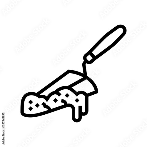 trowel cement concrete line icon vector illustration
