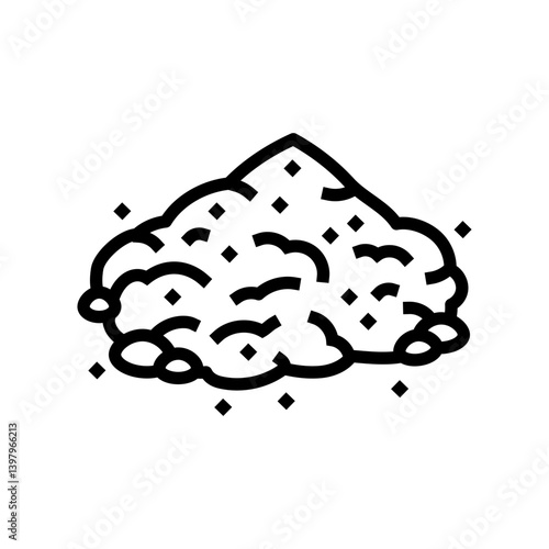 powder cement concrete line icon vector illustration