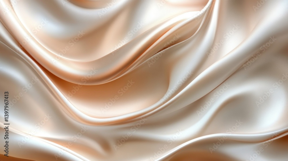 Fototapeta premium Soft, flowing, peachy-beige silk fabric