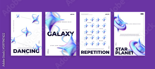 astar galaxy theme 3d light vibrant holographic abstract background modern design template for posters, flyer, cover, brochure, banner, web app