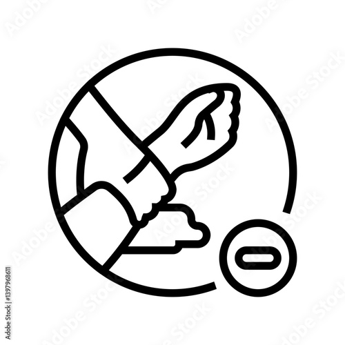 apply pressure to stop bleeding line icon vector illustration