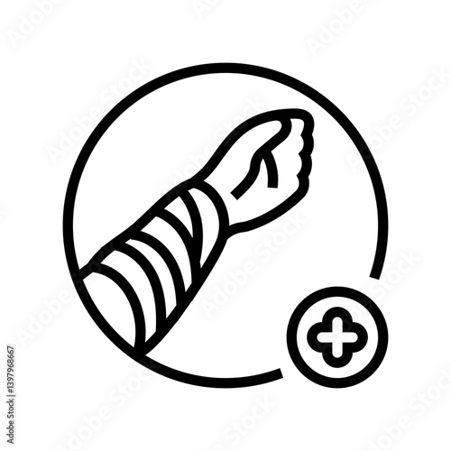 covering wound clean cloth line icon vector illustration