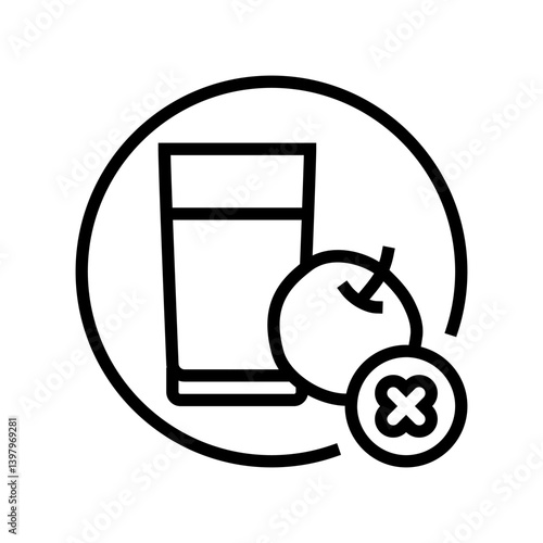 do not give the victim food drink line icon vector illustration