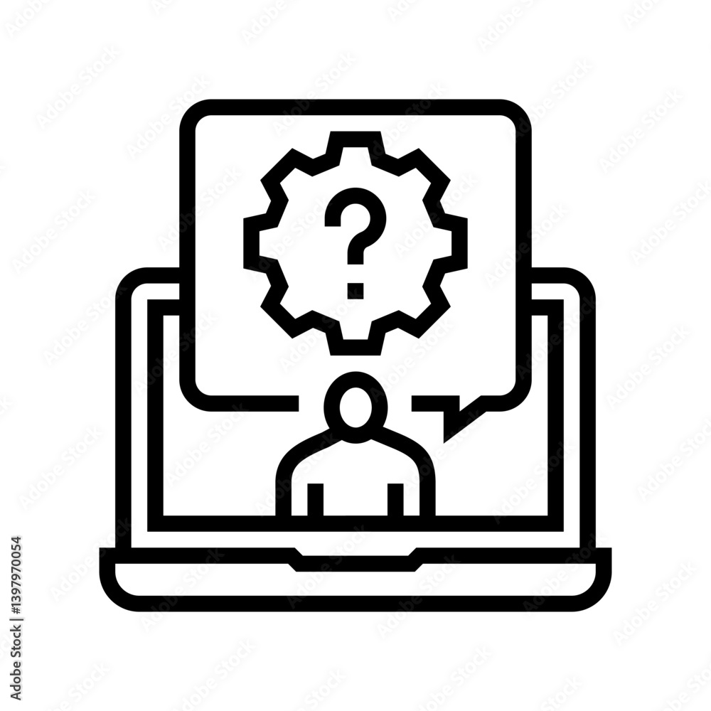 help desk information line icon vector illustration help desk information line icon vector illustration