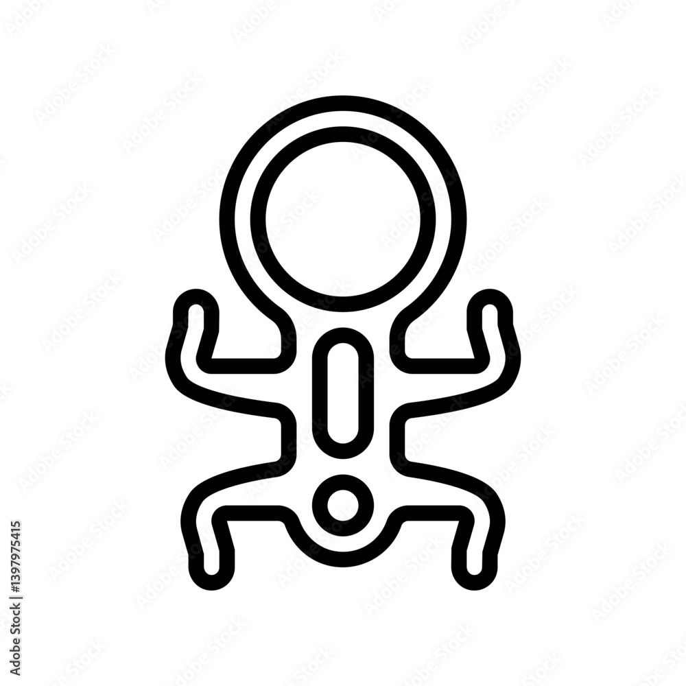 rappel device rock climbing line icon vector illustration rappel device rock climbing line icon vector illustration