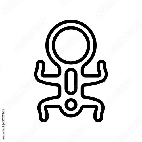 rappel device rock climbing line icon vector illustration