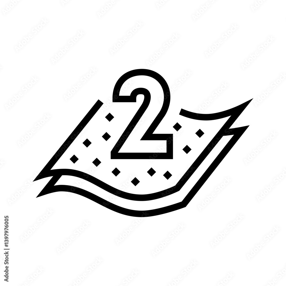 Ταπετσαρία two ply toilet paper line icon vector illustration