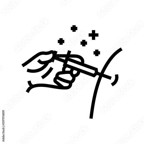 injection into arm immunization line icon vector illustration