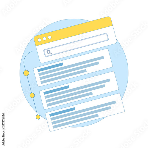 The concept of SEO Ranking and search engine position tracking helps to increase website traffic through optimization, content quality and keyword targeting. Flat design illustration.