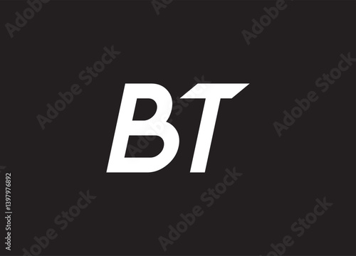 BT letter logo and initial logo design