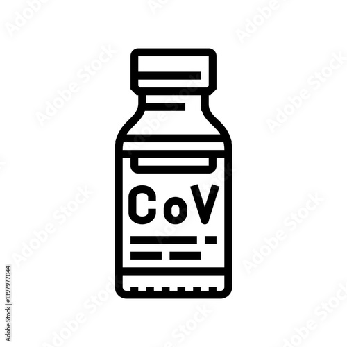 covid 19 vaccine immunization line icon vector illustration